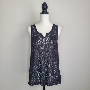 Express Black Lace Tank Top Medium